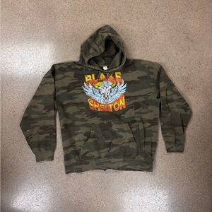 Camouflage Hoodie with Eagle Graphic